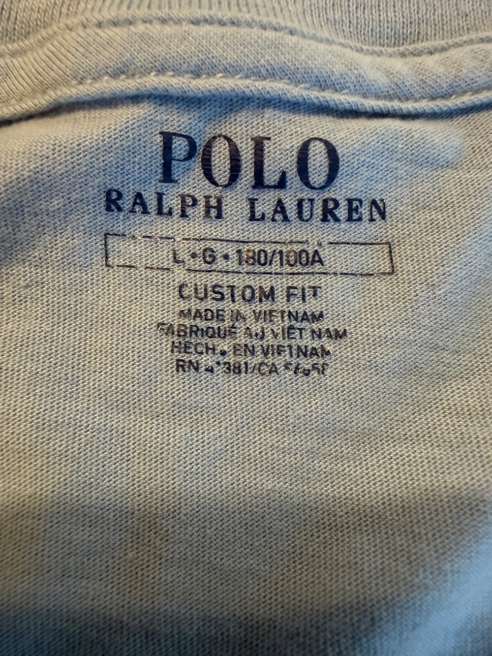Polo Ralph Lauren Custom Fit T-Shirt Men’s Large Light Blue Pony Logo Tee - Picture 3 of 6